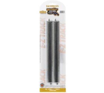 Bachmann Trains Snap Fit E-Z Track? 10″ Straight Track (6/Card) Nickel Silver Rails Gray R