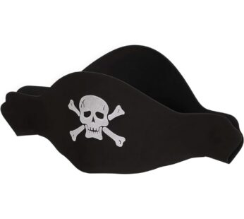 Black Pirate Hat Flat Foam – One Size Fits Most (Pack Of 1) – Ideal For Costume Parties, H