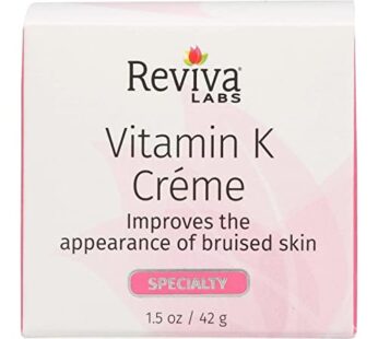 Reviva Labs Vitamin K Cream, For All Skin Types, 2-Ounce, Packaging May Vary