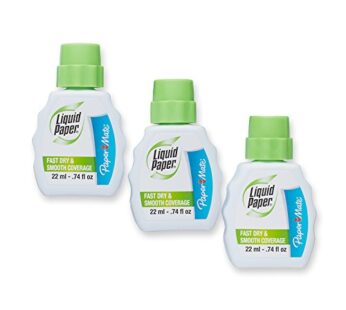 Paper Mate Liquid Paper Fast Dry Correction Fluid, 22 ml, 3 Count
