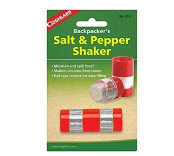 Coghlan’s Backpacker’s Salt and Pepper Shaker,Red/ Silver
