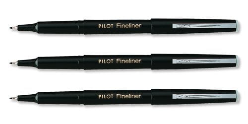 Pilot Fineliner 1.2 mm Tip - Black, Box of 12 - Image 2