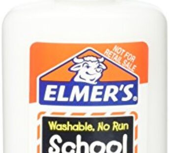 Elmer’s Washable No Run School Glue, 4 Ounces, White and Dries Clear