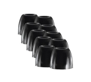 Shure EABKF1 Black Foam Sleeves, Large, 10 Pack (5 Pairs), Replacements for E1, E3, E4, E5