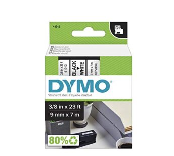 DYMO Standard D1 Labeling Tape for LabelManager Label Makers, Black print on White tape, 3
