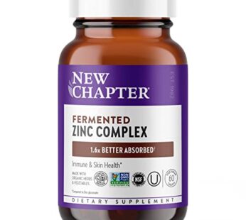 New Chapter Zinc Supplement, Fermented Zinc Complex, ONE Daily for Immune Support + Skin H