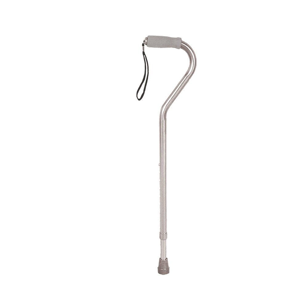 Drive Medical Foam Grip Offset Handle Silver Walking Cane, Silver