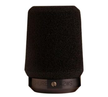 Shure A2WS Locking Microphone Windscreen – Reduces Unwanted Breath and Wind Noise, Black –