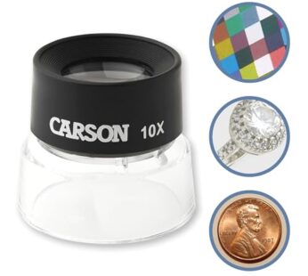 Carson LumiLoupe 10X Power Stand Magnifier (LL-10), Black/Clear