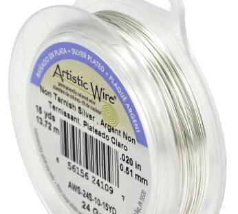 Artistic Wire, 24 Gauge / .51 mm Silver Plated Tarnish Resistant Colored Copper Craft Wire