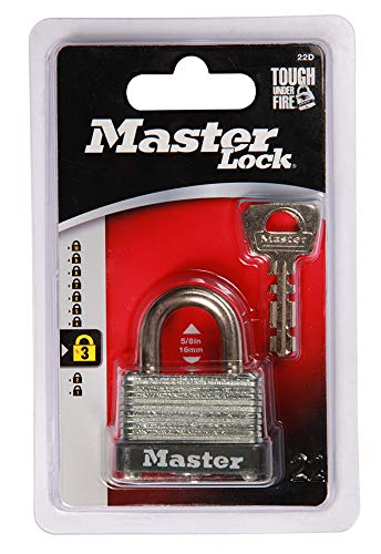 Master Lock 22D Laminated Steel Warded Padlock, 1-1/2-Inch Wide Body, 5/8-Inch Shackle Hei - Image 2
