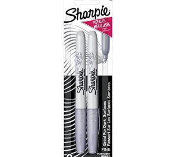 SHARPIE Metallic Permanent Markers, Fine Point, Silver, 2 Count