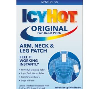 Icy Hot Original Small Pain Relief Patches (5 Count) Powerful Targeted Relief for Arm, Nec