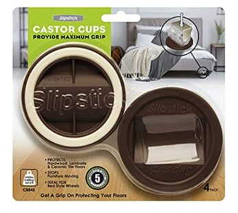 Slipstick CB845 3-1/4 Inch Bed Roller / Furniture Wheel Gripper Caster Cups (Set of 4) Cho