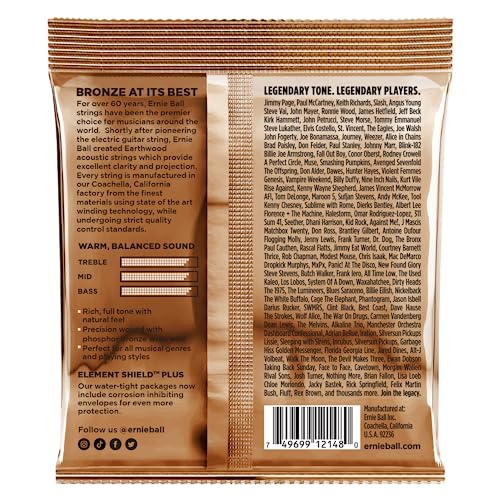 Ernie Ball Earthwood Light Phosphor Bronze Acoustic Guitar Strings, 11-52 Gauge (P02148) - Image 2