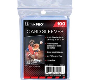 Ultra Pro Soft Card Sleeves 2-5/8″ X 3-5/8″, Ultra Clear, Paper (100Count)