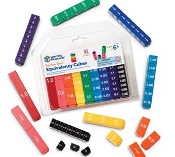 Learning Resources Fraction Tower Equivalency Cubes – 51 Pieces, Ages 6+ Math Learning Toy