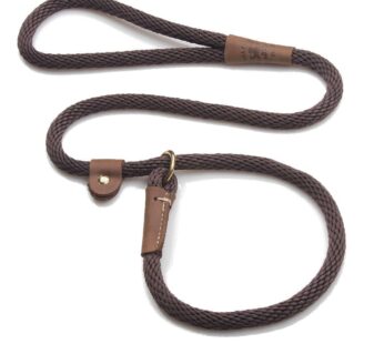 Mendota Pet Slip Leash – Dog Lead and Collar Combo – Made in The USA – Dark Brown, 1/2 in