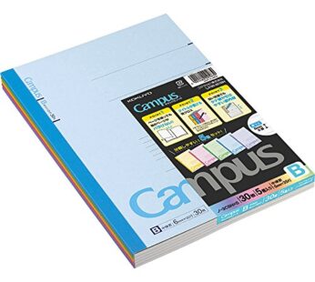 KOKUYO Campus Notebook, B 6mm Ruled, Semi-B5, 30 Sheets, 35 Lines, Pack of 5, 5 Colors, Ja