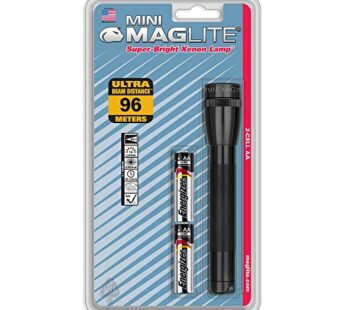 Maglite Mini Incandescent 2-Cell AA Flashlight, Black
