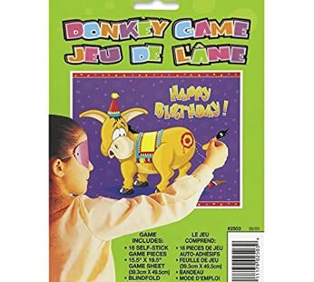 Deluxe Pin the Tail on the Donkey Party Game – (Pack of 12) – Premium Quality Materials –