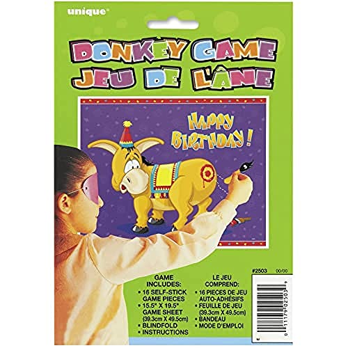 Deluxe Pin the Tail on the Donkey Party Game - (Pack of 12) - Premium Quality Materials -