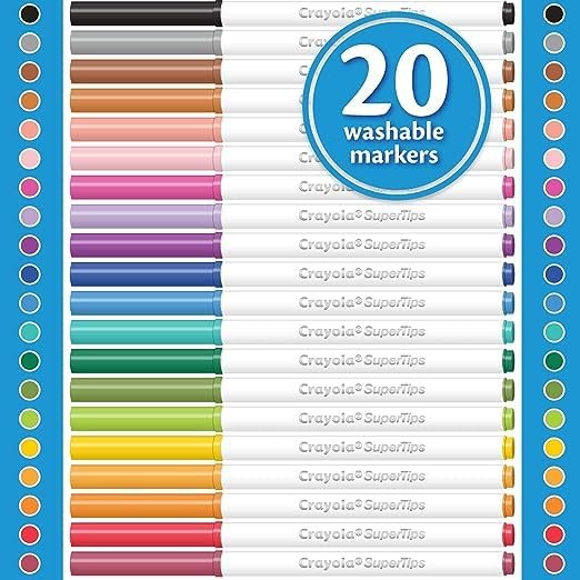 Crayola Super Tips Markers, Coloring Book Markers, 20 count - Image 5