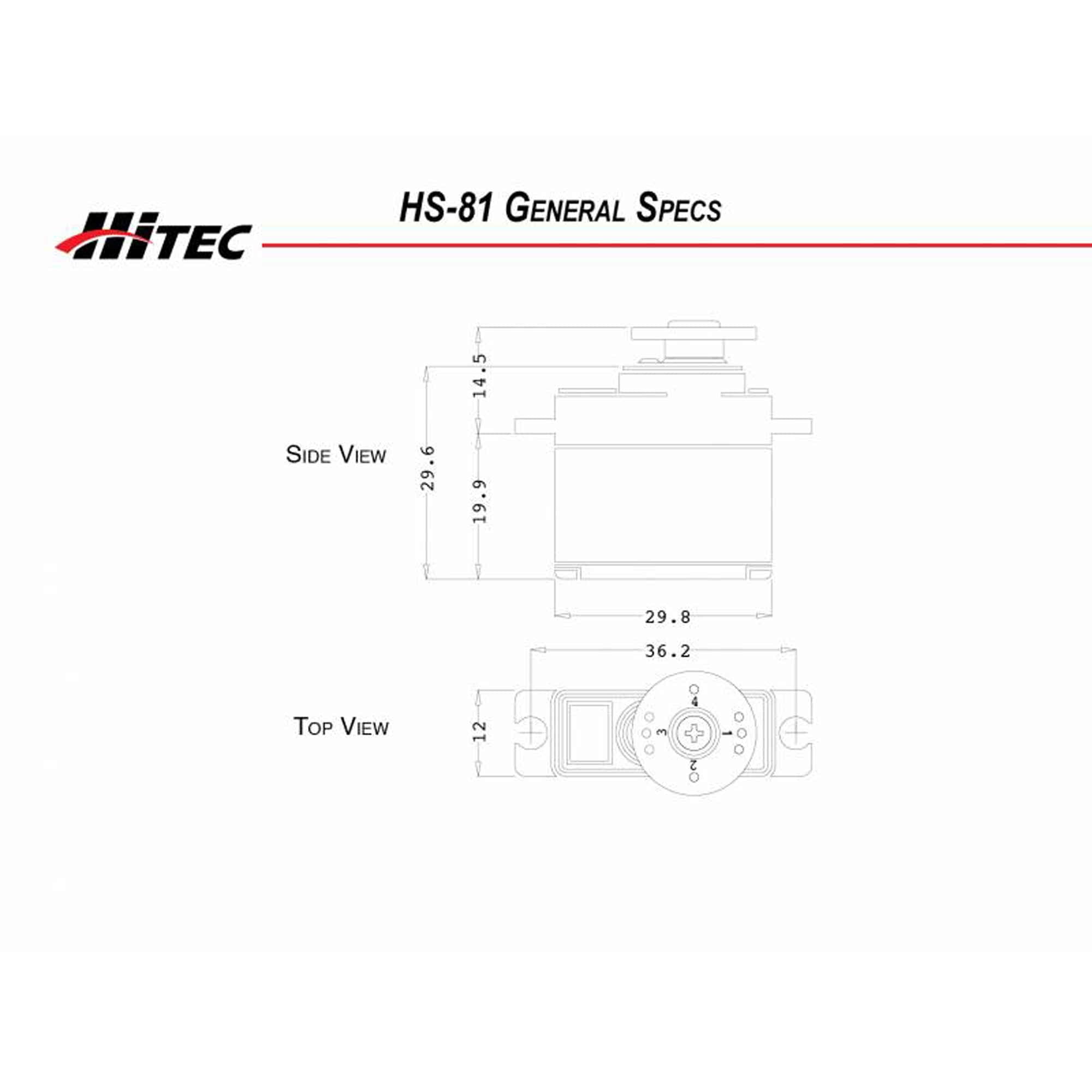 Hitec 31081S HS-81 Sub Micro Servo - Image 3