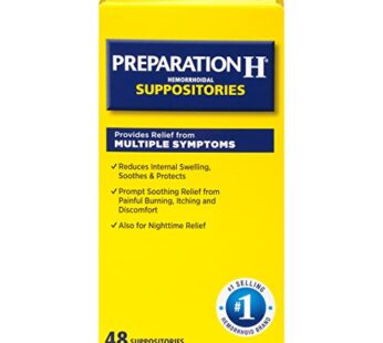 Preparation H Hemorrhoid Symptom Treatment Suppositories, Burning, Itching and Discomfort