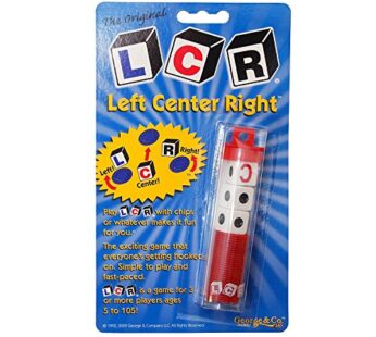 LCR – Left Center Right Dice Game – Random Color, 3 Players
