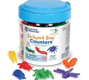 Learning Resources Backyard Bugs Counters – 72 Pieces, Ages 3+ Counting and Sorting Toys f