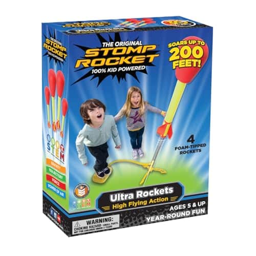 Stomp Rocket Ultra Rocket Launcher for Kids, 4 Rockets - Fun Backyard & Outdoor Kids Toys