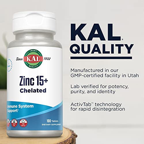 KAL Zinc 15+ with Betaine HCl & Trace Minerals, Healthy Metabolism & Immune System Functio - Image 4