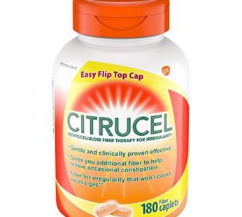 Citrucel Methylcellulose Fiber Therapy for Regularity, Fiber Caplets, 180-Count Bottle