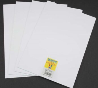Midwest Products Co. Styrene Sheets, White, .060 x 7.6″ x 11″ (4), MID70105