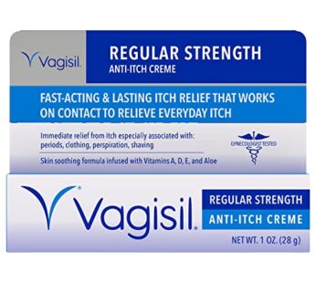 Vagisil Regular Strength Anti-Itch Feminine Cream for Women, Gynecologist Tested, Hypoalle