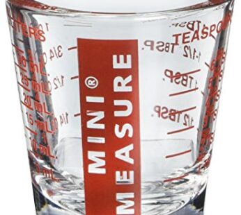 Kolder Mini Measure Heavy Glass, 20-Incremental Measurements Multi-Purpose Liquid and Dry