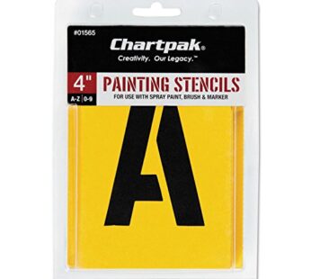 Chartpak Letter and Number Painting Stencils, A-Z and 0-9, 4 Inches H, 35 per Pack (01565)