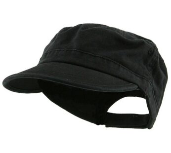 Wholesale Enzyme Washed Cotton Army Cadet Castro Hats Black 20766 One Size Black One Size