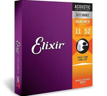 Elixir Strings, Acoustic Guitar Strings, 80/20 Bronze with NANOWEB Coating, Longest-Lastin