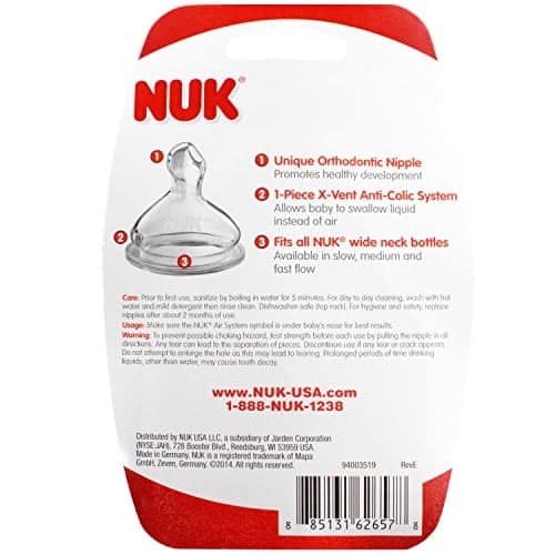 NUK Wide Neck Silicone Nipple, Fast Flow, Size 2, 2-Count (1 Package) - Image 14