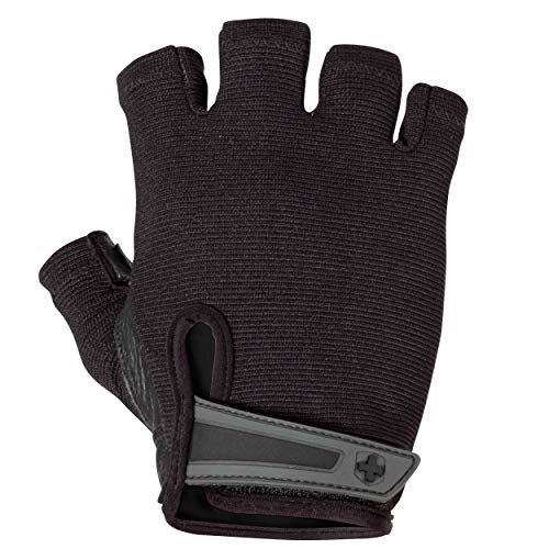 Harbinger Power Non-Wristwrap Workout Weightlifting Gloves with StretchBack Mesh and Leath