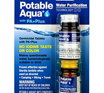 Potable Aqua Water Purification Tablets with PA Plus, Portable and Effective Solution for
