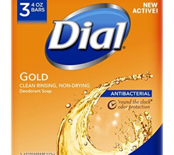 Dial Antibacterial Deodorant Bar Soap, Advanced Clean, Gold, 4 oz, 3 Bars