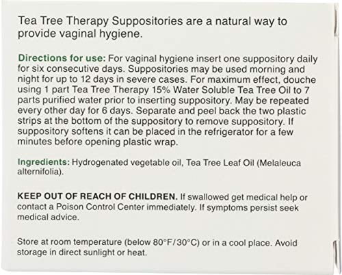 Tea Tree Therapy Vaginal Suppositories with Oil, 6 Count, White - Image 2