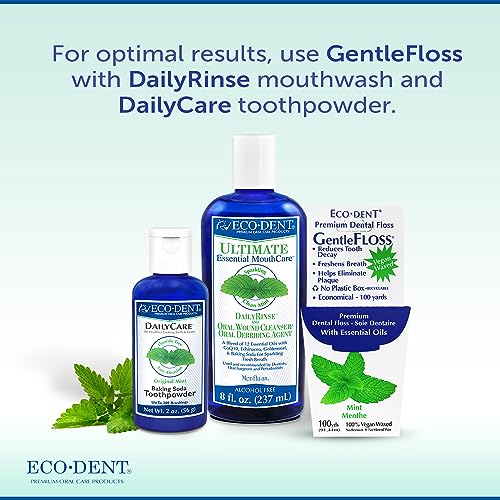 Eco-Dent GentleFloss Dental Floss, Waxed, Mint - Floss with Vegan Plant-Based Wax, Recycla - Image 7