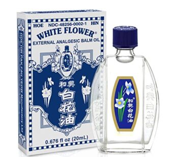 White Flower External Analgesic Balm Oil 20ml/ 0.676fl Oz., Authentic US import (1 bottle)