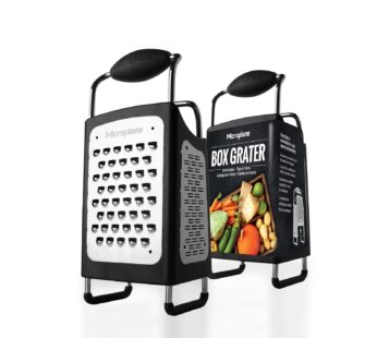 Microplane Four Sided Stainless Steel Ultra-Sharp Multi-Purpose Box Grater – Slicer, Fine,