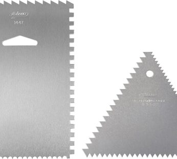 Ateco Decorating Comb & Icing Smoother, 4 Sided Baking Supplies, 6 x 3.75, Silver