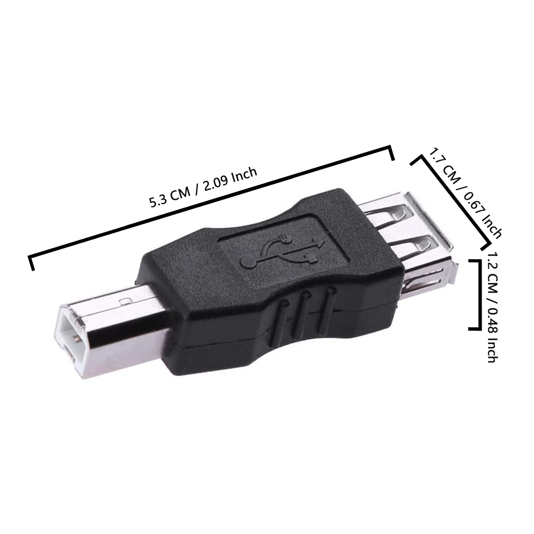 DSYJ DSYJ-01252 USB Type A Female to USB Type B Male Adapter (USB_A_F-USB_B_M) - Image 2